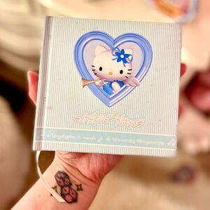 Authentic Y2K Vintage Sanrio Hello Kitty Angel Blue/White Striped Notebook USED